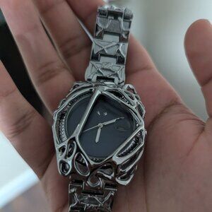 Archive Japanese Silversteel Alabaster Prism Blue Butterfly Clasp Watch